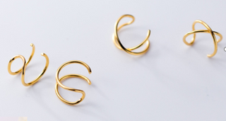 14k Gold And Sterling Silver Cuff Earrings (2 pack)