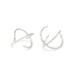 14k Gold And Sterling Silver Cuff Earrings (2 pack)