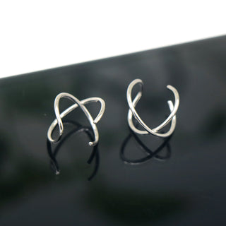 14k Gold And Sterling Silver Cuff Earrings (2 pack)