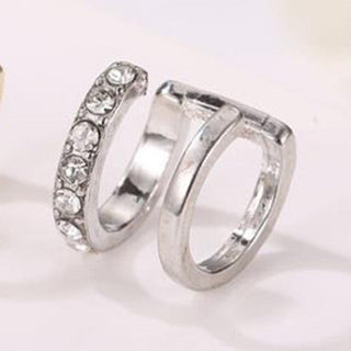 14K Gold Plated Cuff Earrings with crystals