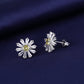 18K White Gold Citrine Daisy Earrings