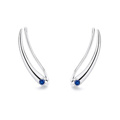 18K White Gold Climber with Genuine Crystals