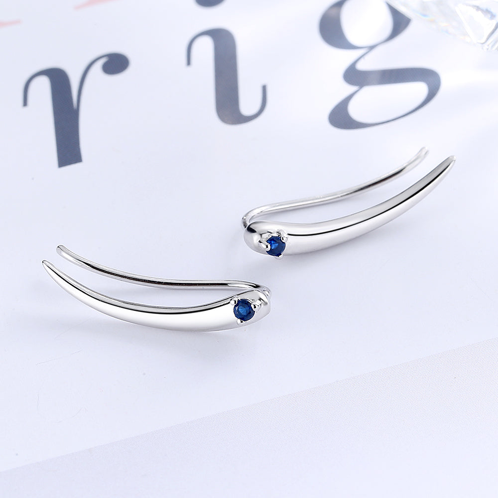 18K White Gold Climber with Genuine Crystals