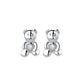 Amy and Annette Sterling Silver Bear Earrings with crystals from Swarovski