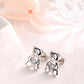 Amy and Annette Sterling Silver Bear Earrings with crystals from Swarovski