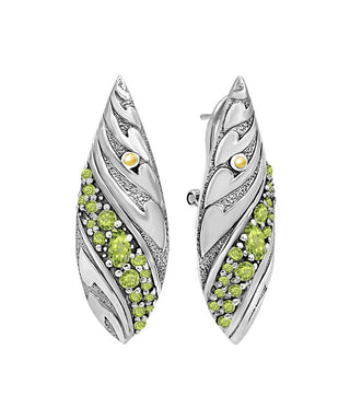 Bali Filigree Artisan Oval Drop Earrings with Citrine Gemstones