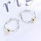 Two-Tone Gold Bead Hoop Earrings