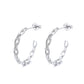 Paper Clip Hoop Earrings in 18K White Gold