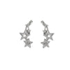 18K Gold-Plated Star Earring Climber with Genuine Crystals