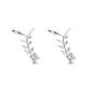 18K White Gold Cuff Climber Earring with crystals