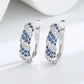 Sterling Silver Blue and White Sapphire Huggie Earring