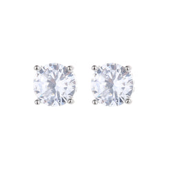 Amy and Annette 14K Gold and Sterling Silver Swarovski Crystal Crown Stud Earrings