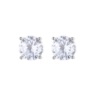 Amy and Annette 14K Gold and Sterling Silver Swarovski Crystal Crown Stud Earrings