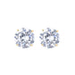 14K Gold Over Sterling Silver and Sterling Silver Genuine Crystal Round Stud Earring