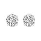 14K Gold Over Sterling Silver and Sterling Silver Genuine Crystal Round Stud Earring