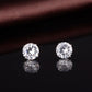 14K Gold Over Sterling Silver and Sterling Silver Genuine Crystal Round Stud Earring