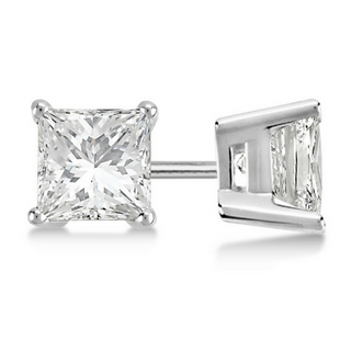 Amy and Annette 14K Gold Over Sterling Silver and Sterling Silver Genuine Crystal Square Stud Earring