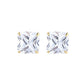 Amy and Annette 14K Gold Over Sterling Silver and Sterling Silver Genuine Crystal Square Stud Earring
