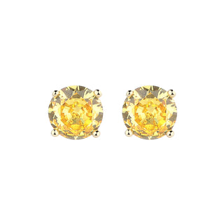 14K Gold and Sterling Silver Stud Earrings In Sapphire. Emerald and Citrine Options