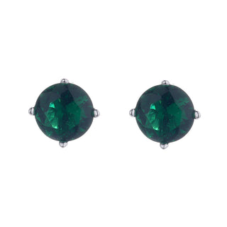 14K Gold and Sterling Silver Stud Earrings In Sapphire. Emerald and Citrine Options