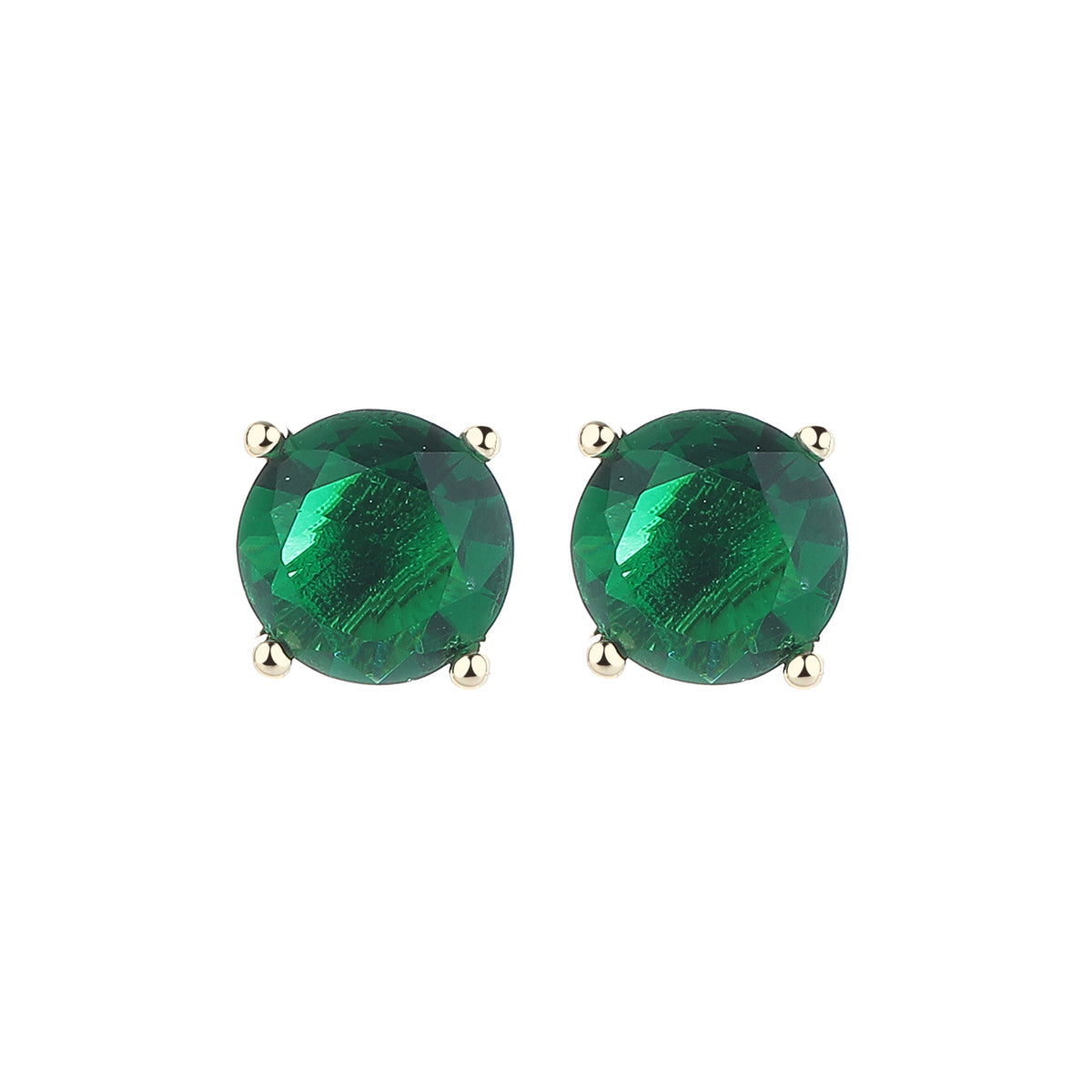 14K Gold and Sterling Silver Stud Earrings In Sapphire. Emerald and Citrine Options