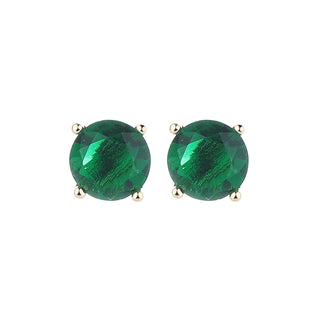 14K Gold and Sterling Silver Stud Earrings In Sapphire. Emerald and Citrine Options