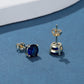 14K Gold and Sterling Silver Stud Earrings In Sapphire. Emerald and Citrine Options