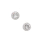 Amy and Annette 14K Gold or Sterling Silver Round Halo Earrings with Crystals
