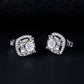 14K Gold over Sterling Silver Simulated Diamond Halo Stud Earrings