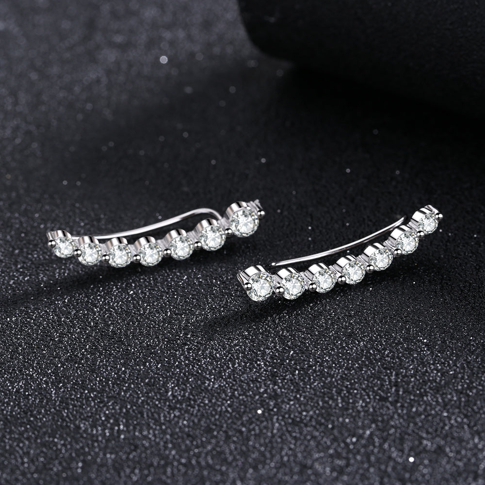 14K White Gold or 14K Rose Gold Crystal Climber Crawler Earrings