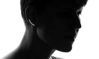 14K White Gold or 14K Rose Gold Crystal Climber Crawler Earrings