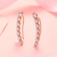 14K White Gold or 14K Rose Gold Crystal Climber Crawler Earrings