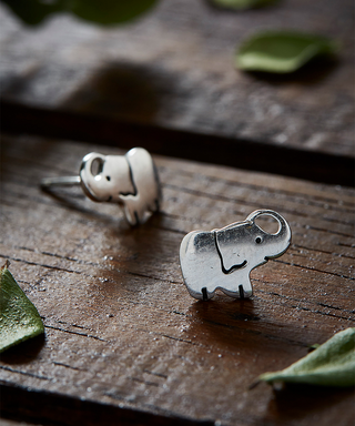 Sterling Silver Minimalist Elephant Earrings
