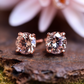 18K Rose over Sterling Silver Morganite Stud Earrings