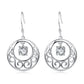 Sterling Silver Filigree Round Drop Earring and White Topaz