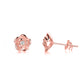 14K Rose Gold Rose Earring with Swarovski Crystal