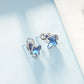 Sterling Silver Blue Butterfly Earrings with crystals from Swarovski