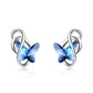 Sterling Silver Blue Butterfly Earrings with crystals from Swarovski