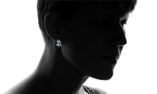 Sterling Silver Blue Butterfly Earrings with crystals from Swarovski