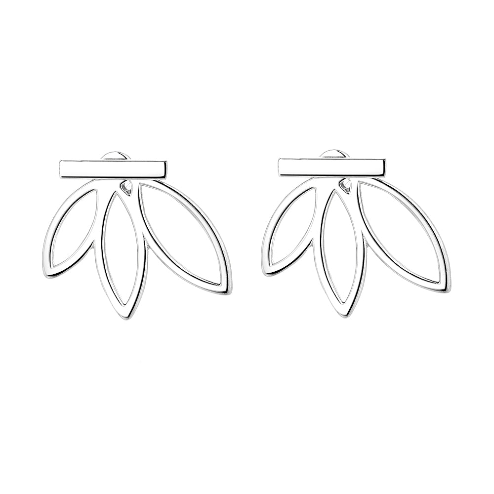 Sterling Silver Lotus Flower Earrings