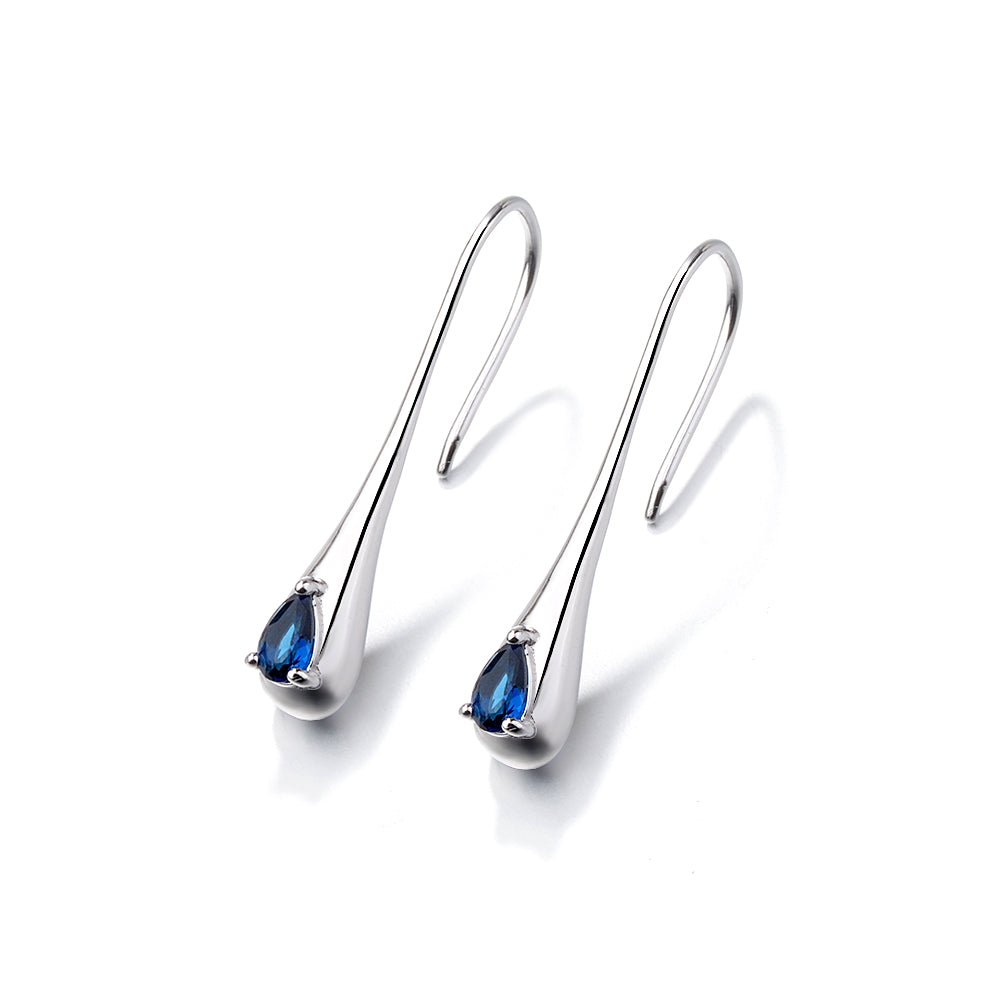 Sterling Silver Gemstone Water Drop Earrings