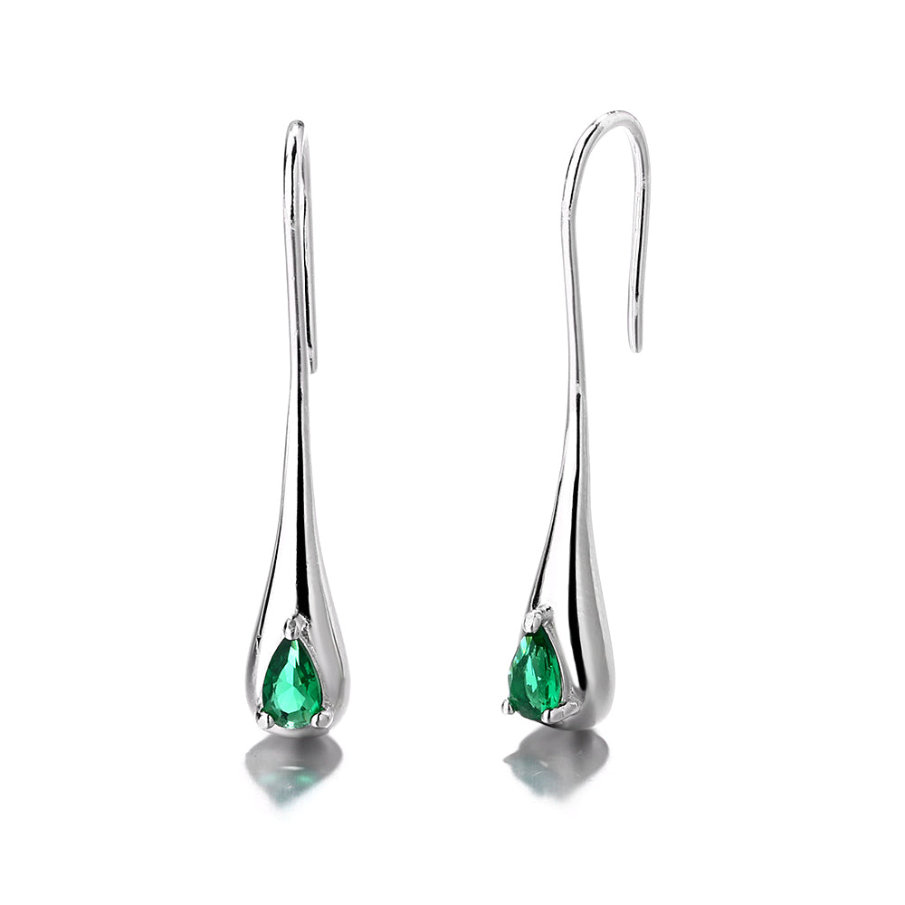 Sterling Silver Gemstone Water Drop Earrings