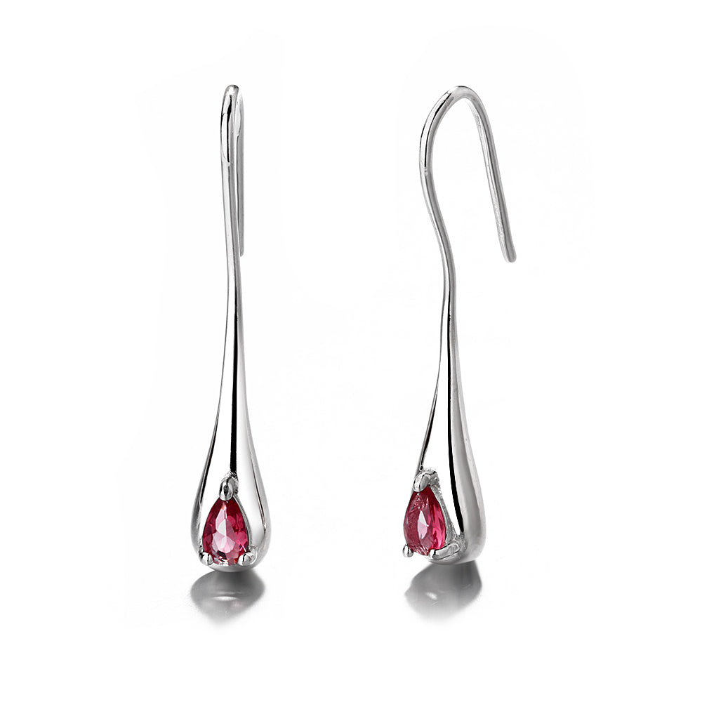 Sterling Silver Gemstone Water Drop Earrings