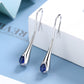 Amy and Annette Sterling Silver Sapphire Water Drop Earrings