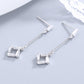 Swarovski Crystal Drop Baguette Sterling Silver Earrings