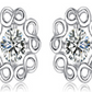 Sterling Silver Crystal Infinity Flower Earrings