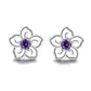 Sterling Silver Gemstone Open Flower Earrings