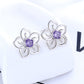 Sterling Silver Gemstone Open Flower Earrings