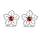 Sterling Silver Gemstone Open Flower Earrings