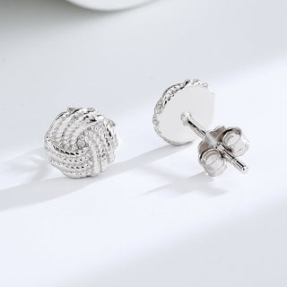 Sterling Silver Love Knot Stud Earring